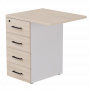 Тумба приставная Everprof EVO (ЭВО) с топом 710х600x755 Белый/Дуб Соната