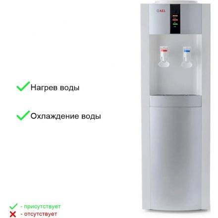 Кулер для воды AEL LD-47c white/silver  напол,  охл. электронное, шкафчик