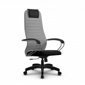 Кресло Метта SU-BK-10 светло-серое/черное Pl