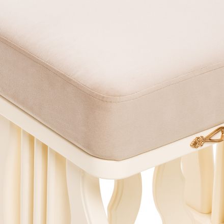 Банкетка Leset "Джульетта", Дуб шампань, V18 бежевый, Ткань Велюр