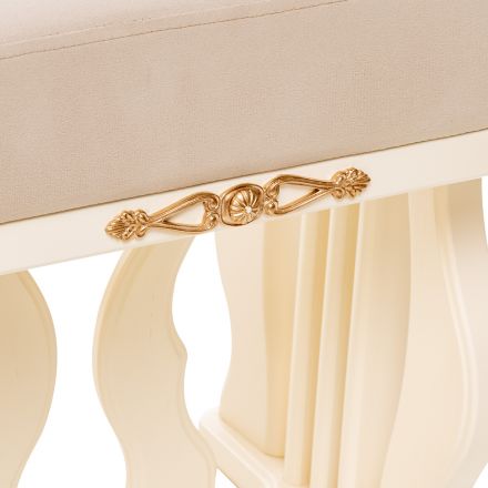 Банкетка Leset "Джульетта", Дуб шампань, V18 бежевый, Ткань Велюр