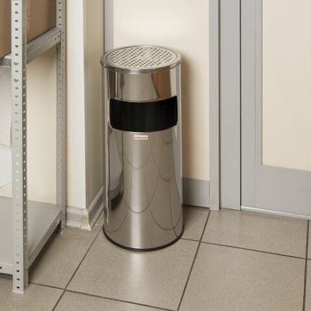 Урна с пепельницей 27 литров, 600х250 мм, нержавеющая сталь, зеркальная, LAIMA PROFESSIONAL, 606299 Урна с пепельницей 27 литров, 600х250 мм, нержавеющая сталь, зеркальная, LAIMA PROFESSIONAL, 606299