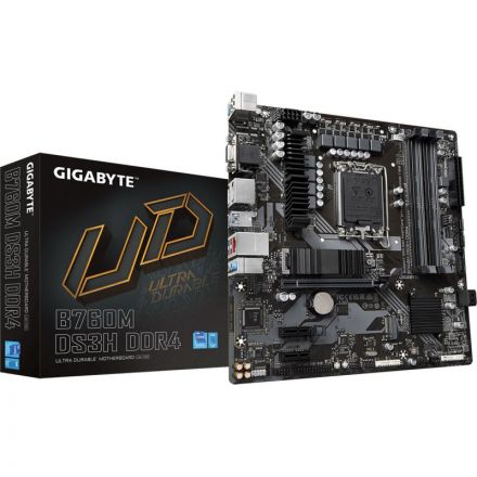Материнская плата Gigabyte B760M DS3H DDR4 s1700, Intel B760, 4xDDR4-3200 Материнская плата Gigabyte B760M DS3H DDR4 s1700, Intel B760, 4xDDR4-3200