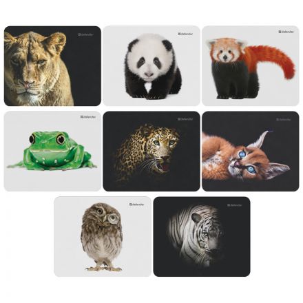 Коврик для мыши Defender Wild Animals 220*180*2мм, ассорти 8 видов Коврик для мыши Defender Wild Animals 220*180*2мм, ассорти 8 видов