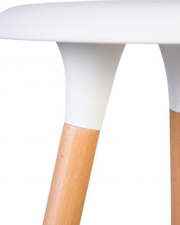 Табурет барный DOBRIN ROYCE, ножки светлый бук, цвет белый (W-02)