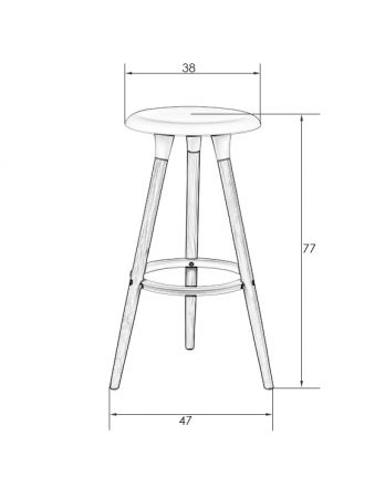 Табурет барный DOBRIN ROYCE, ножки светлый бук, цвет белый (W-02)