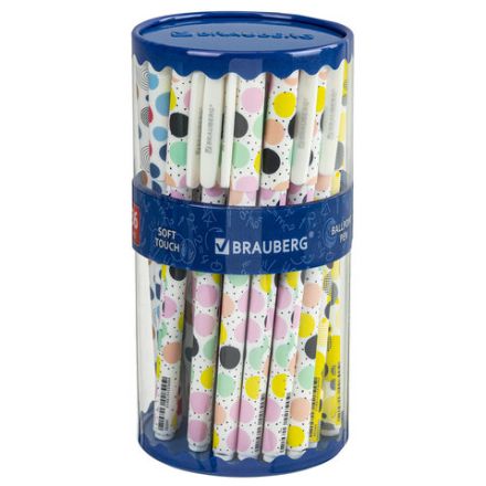 Ручка шариковая BRAUBERG SOFT TOUCH GRIP "DOTS", СИНЯЯ, мягкое покрытие, ассорти, узел 0,7 мм, 143722 Ручка шариковая BRAUBERG SOFT TOUCH GRIP "DOTS", СИНЯЯ, мягкое покрытие, ассорти, узел 0,7 мм, 143722