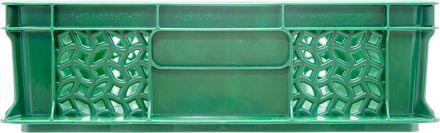 Ящик 600х400х120 мороз. дно сплошное, стенки перфорированные, без ручек  зелёный
