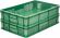 Ящик 600х400х120 мороз. дно сплошное, стенки перфорированные, без ручек  зелёный