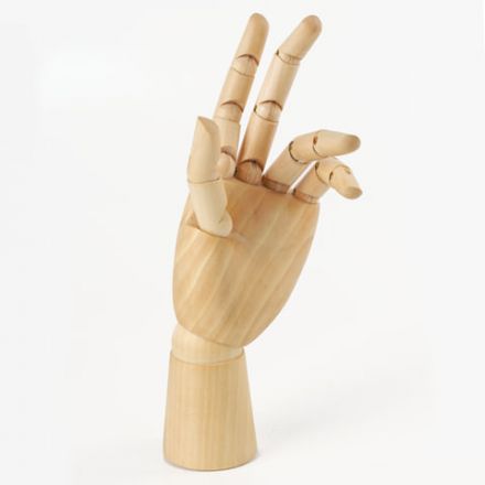 Манекен художественный BRAUBERG ART CLASSIC "РУКА", высота 25 см., женская левая, дерево, 191298