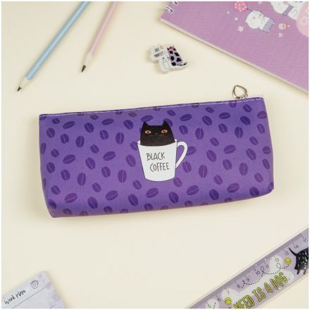 Пенал мягкий 200*85*30 MESHU "Black cat", искусственная кожа Пенал мягкий 200*85*30 MESHU "Black cat", искусственная кожа