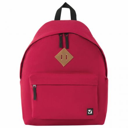 Рюкзак BRAUBERG СИТИ-ФОРМАТ один тон, универсальный, красный, 41х32х14 см, 225379