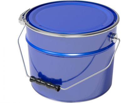 Ведро металл 15л. с крышкой, с обручем цв. синий