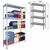 Стеллаж металлический ПРАКТИК "MS", 1850х1000х400 мм, 4 полки, MS 185/100х40/4 Стеллаж металлический ПРАКТИК "MS", 1850х1000х400 мм, 4 полки, MS 185/100х40/4