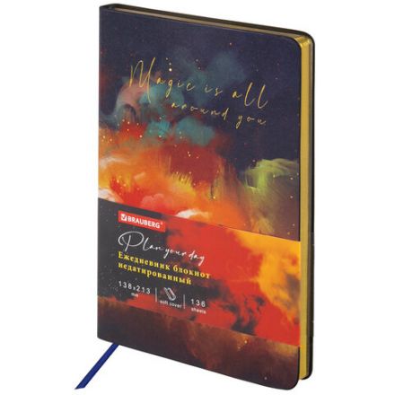 Ежедневник недатированный А5 (138х213 мм), BRAUBERG VISTA, под кожу, гибкий, 136 л., "Sky boat", 112042 Ежедневник недатированный А5 (138х213 мм), BRAUBERG VISTA, под кожу, гибкий, 136 л., "Sky boat", 112042