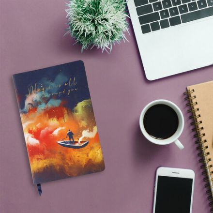 Ежедневник недатированный А5 (138х213 мм), BRAUBERG VISTA, под кожу, гибкий, 136 л., "Sky boat", 112042 Ежедневник недатированный А5 (138х213 мм), BRAUBERG VISTA, под кожу, гибкий, 136 л., "Sky boat", 112042