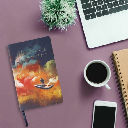 Ежедневник недатированный А5 (138х213 мм), BRAUBERG VISTA, под кожу, гибкий, 136 л., "Sky boat", 112042 Ежедневник недатированный А5 (138х213 мм), BRAUBERG VISTA, под кожу, гибкий, 136 л., "Sky boat", 112042