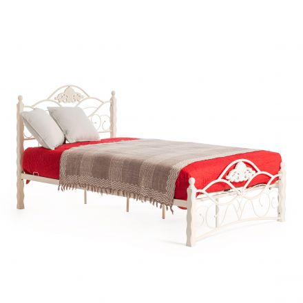 Кровать CANZONA Wood slat base, дерево гевея/металл, 120*200 см (middle bed), Белый (butter white)