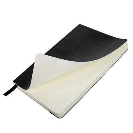 Блокнот А5 (130х210 мм), BRAUBERG ULTRA, под кожу, 80 г/м2, 96 л., клетка, черный, 113004