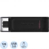 Флеш-память Kingston DataTraveler 70, USB-C 3.2 G1, чер, DT70/128GB Флеш-память Kingston DataTraveler 70, USB-C 3.2 G1, чер, DT70/128GB