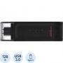 Флеш-память Kingston DataTraveler 70, USB-C 3.2 G1, чер, DT70/128GB Флеш-память Kingston DataTraveler 70, USB-C 3.2 G1, чер, DT70/128GB