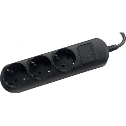 Удлинитель Power Cube 3р/3м без выкл 16А черн (PC-6B-3M)