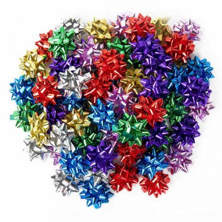 Бант-звезда d = 4,3 см для подарка, НАБОР 70 шт., металлизированные цвета ассорти, ЗОЛОТАЯ СКАЗКА, 591840 Бант-звезда d = 4,3 см для подарка, НАБОР 70 шт., металлизированные цвета ассорти, ЗОЛОТАЯ СКАЗКА, 591840