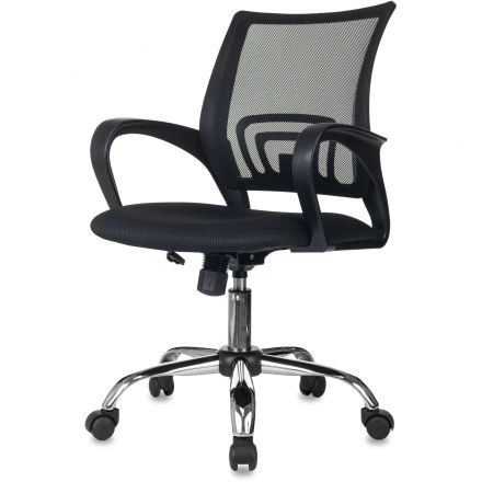 Кресло БР Комус Мебель EChair-396 сетка/ткань,черный,хром
