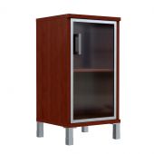 Шкаф-колонка низкая со стеклянной дверью в AL-рамке B 411.4(R) Бургунди 475х450х920 BORN