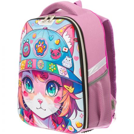 Ранец Комус Класс Light1 Девочка кошка,  1 отд, эргоном