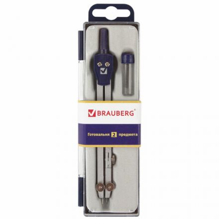 Готовальня BRAUBERG "Student Oxford", 2 предмета: циркуль 140 мм со сгибаемой ножкой, грифель, пенал, 210323 Готовальня BRAUBERG "Student Oxford", 2 предмета: циркуль 140 мм со сгибаемой ножкой, грифель, пенал, 210323