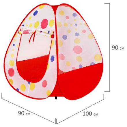 Детская игровая палатка, 90x90x100 см, BRAUBERG KIDS, 665168 Детская игровая палатка, 90x90x100 см, BRAUBERG KIDS, 665168