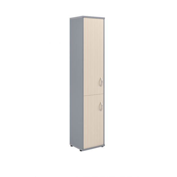 Шкаф колонка с глухой средней и малой дверьми СУ-1.3(L) Клен/Металлик 406*365*1975 IMAGO