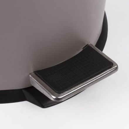 Ведро мусорное с педалью 20 литров "Classic", СЕРОЕ МАТОВОЕ, металлическое, со съемным внутренним ведром, LAIMA, 604946