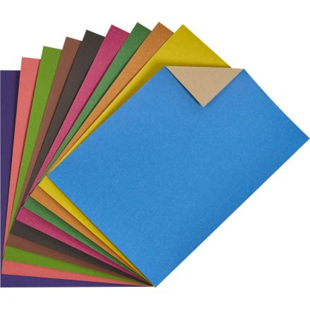 Картон цветной №1School 50л 10цвет А4 немелов Отличник, пакет