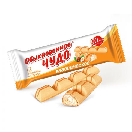 Шоколадный батончик вафельный Обыкновенное чудо классическое, 40гх24шт/уп