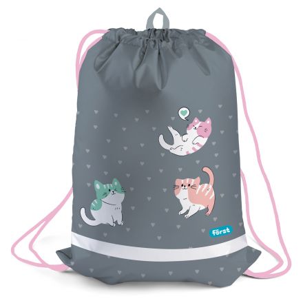 Мешок для обуви 1 отделение Först "Kittens", 360*460мм, вентиляционная сеточка, светоотражающая полоса Мешок для обуви 1 отделение Först "Kittens", 360*460мм, вентиляционная сеточка, светоотражающая полоса