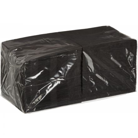 Салфетки бумажные 24x24 см черные 2-слойные 250 штук в упаковке