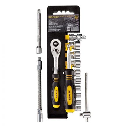 Набор головок 1/4 15 предметов BERGER BG2034 Набор головок 1/4 15 предметов BERGER BG2034