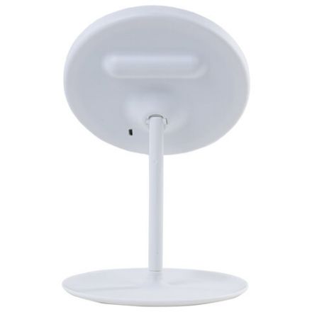 Зеркало настольное с LED-подсветкой для макияжа, диаметр 17 см, 3 режима свечения, аккумулятор 800 mAh, цвет белый, WBZ (ВБЗ), 609332