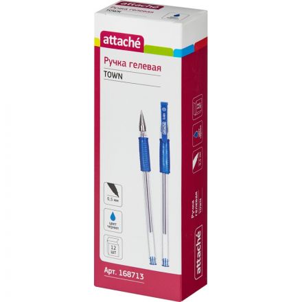 Ручка гелевая Attache Town синяя (толщина линии 0.5 мм) Ручка гелевая Attache Town синяя (толщина линии 0.5 мм)