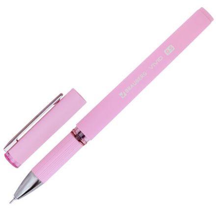 Ручка гелевая с грипом BRAUBERG "VIVID PASTEL", СИНЯЯ, корпус ассорти, игольчатый узел 0,5 мм, линия письма 0,35 мм, 144539