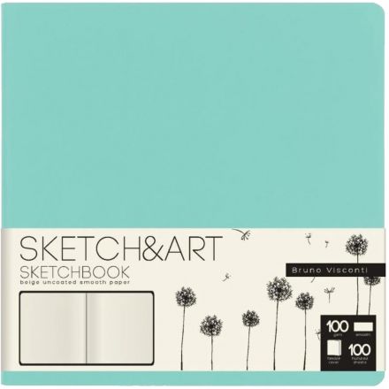 Скетчбук S&A ZEFIR 145х145 100л БЕЖ 100г книж.перепл.мягк.мятный 1-506/06