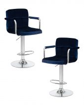 Набор 2 шт Стул барный DOBRIN KRUGER ARM, синий велюр (MJ9-117) Набор 2 шт Стул барный DOBRIN KRUGER ARM, синий велюр (MJ9-117)