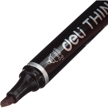 Маркер перманентный Deli Think 1,5-5 мм черный скош.нак.EU10120 Маркер перманентный Deli Think 1,5-5 мм черный скош.нак.EU10120