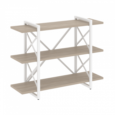 Loft Стеллаж на регулируемых опорах-3 полки VR.L-MST.O-3.8V Дуб аттик/Белый металл 1200*400*910