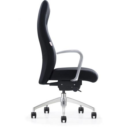 Кресло ЮФК Комус Мебель Easy Chair 501, экокожа, черный, алюминий