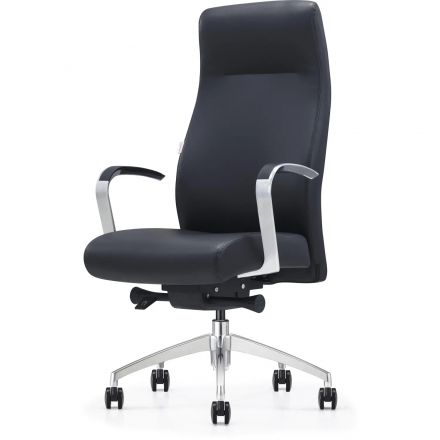 Кресло ЮФК Комус Мебель Easy Chair 501, экокожа, черный, алюминий