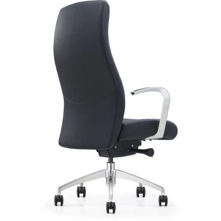Кресло ЮФК Комус Мебель Easy Chair 501, экокожа, черный, алюминий