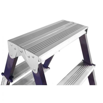 Стремянка Алюмет двухсторонняя стальная с алюмин. ступенями 3 ст. MD8203